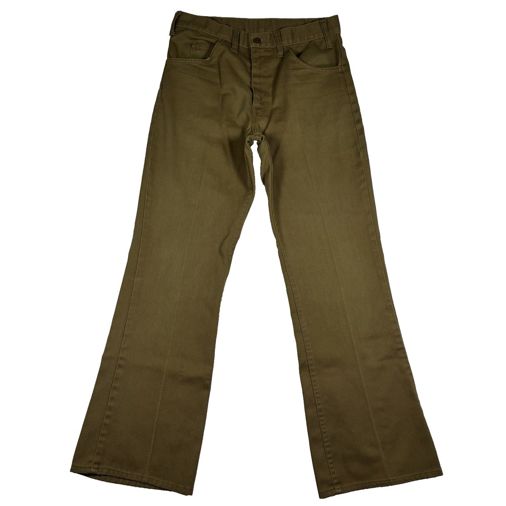 VTG Levi's 29 x 29 Jeans Green Bootcut Sta-Prest Twill Denim Black Gold Big E
